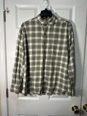 Duck Head Olive and Cream Plaid Button-Down Shirt
